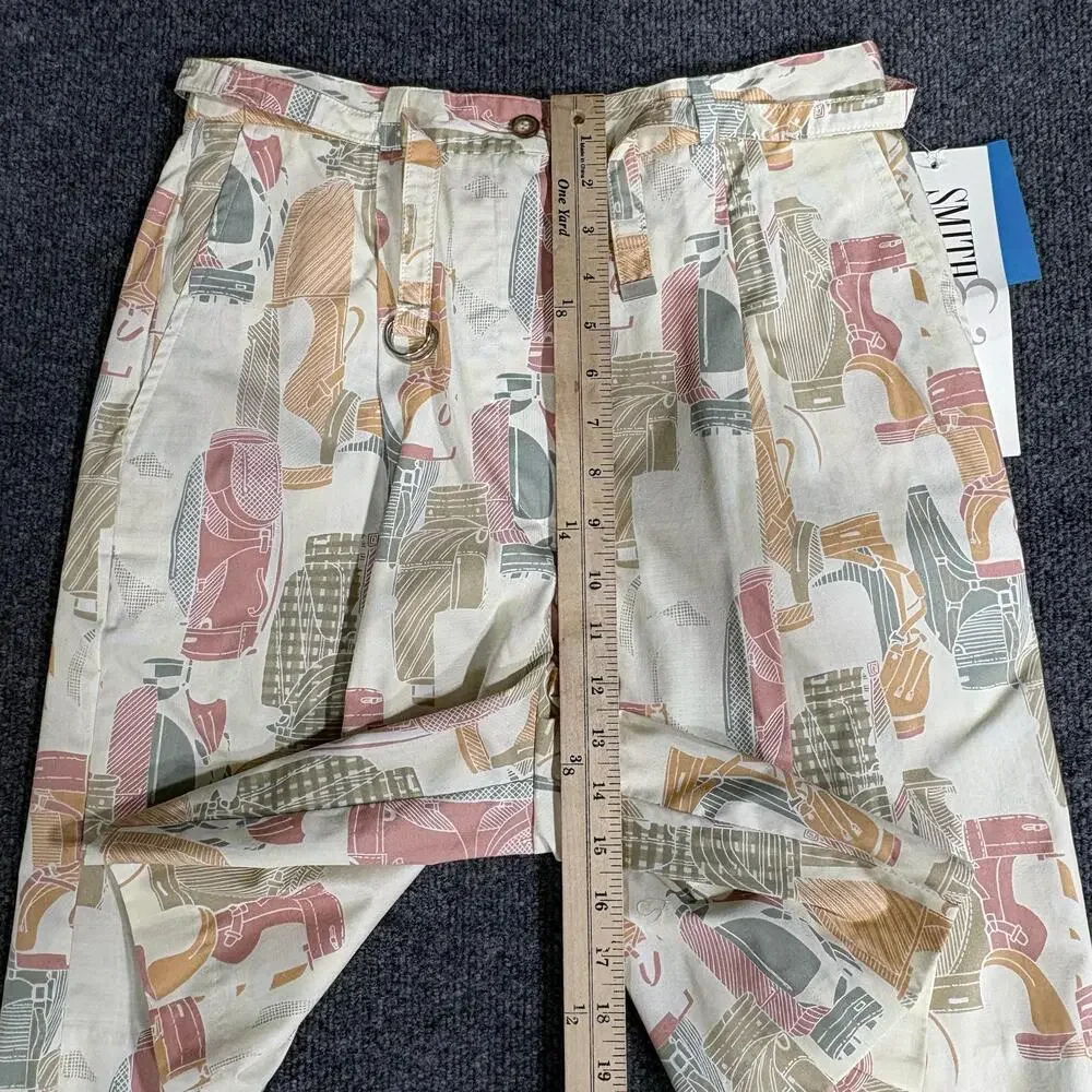 Smith & Company Shorts Womens 12 Multicolor Print Pleated Bermuda Made USA Golf